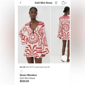 Seven Wonders Red and White Long Sleeve Dress